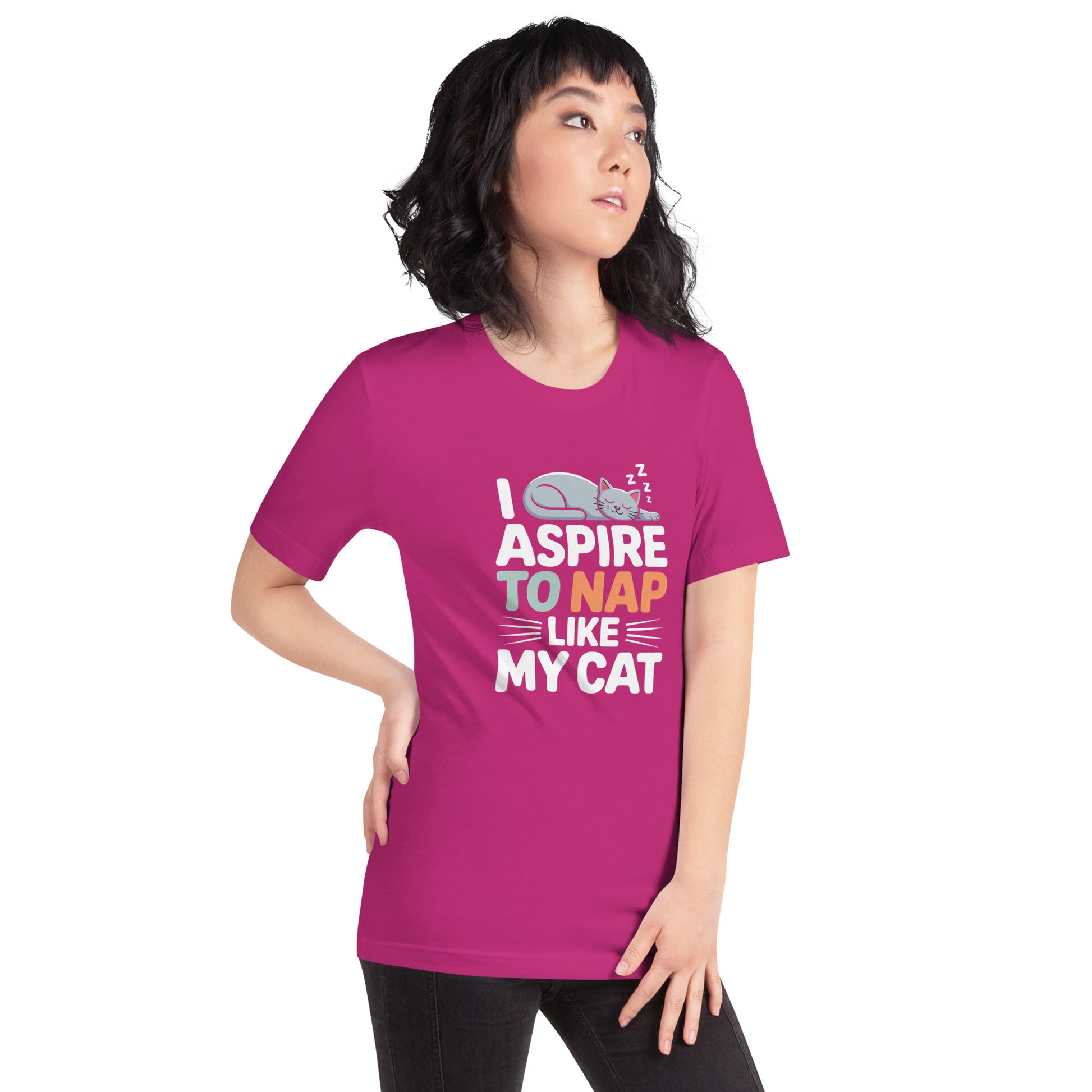 I Aspire to Nap Like My Cat unisex t-shirt
