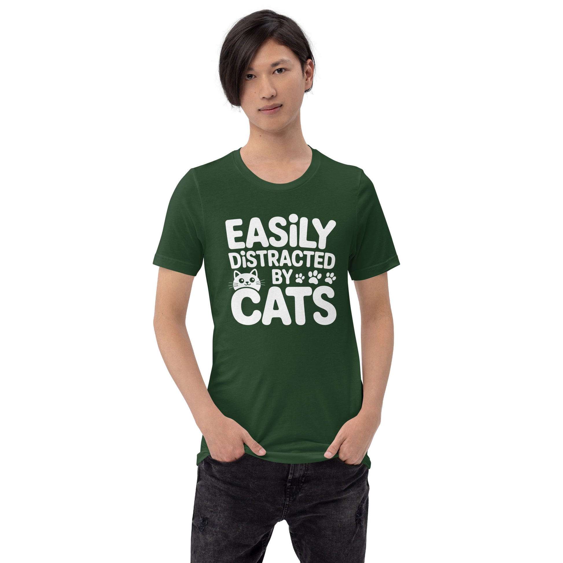 Easily Distracted by Cats unisex t-shirt