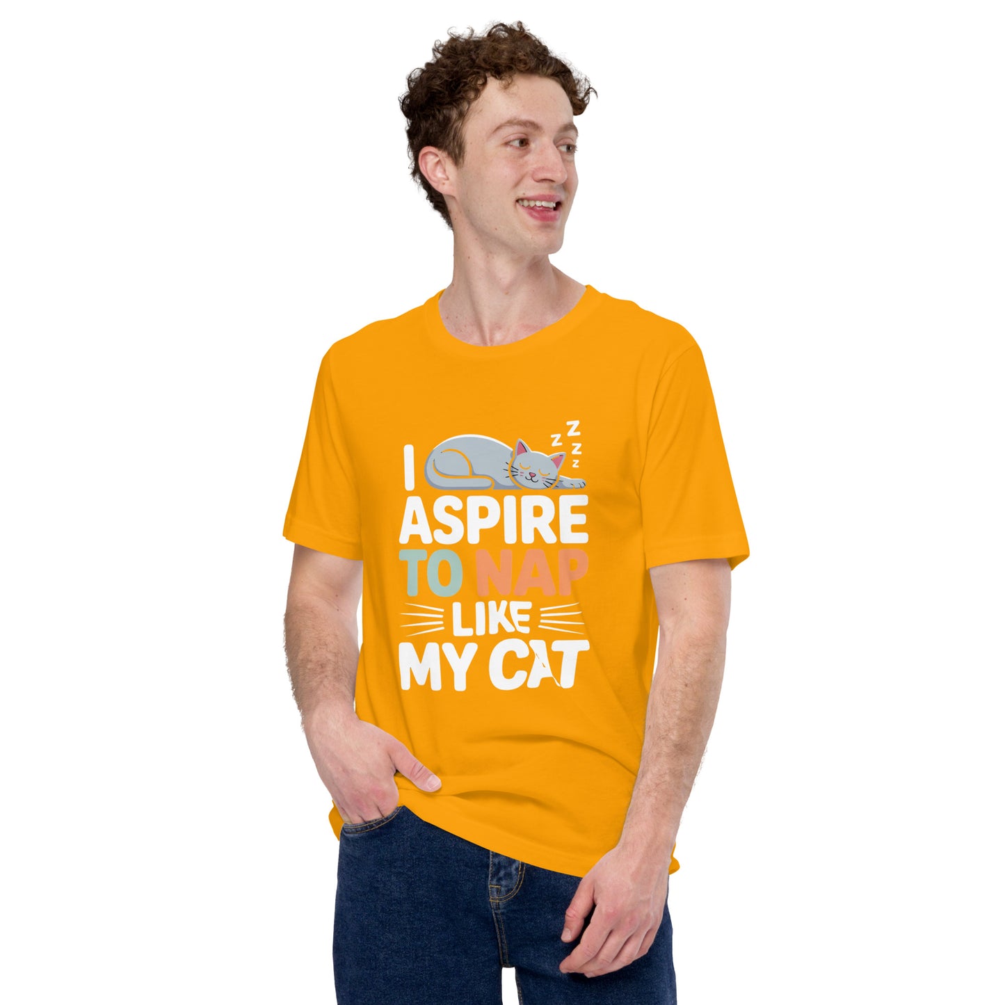 I Aspire to Nap Like My Cat unisex t-shirt