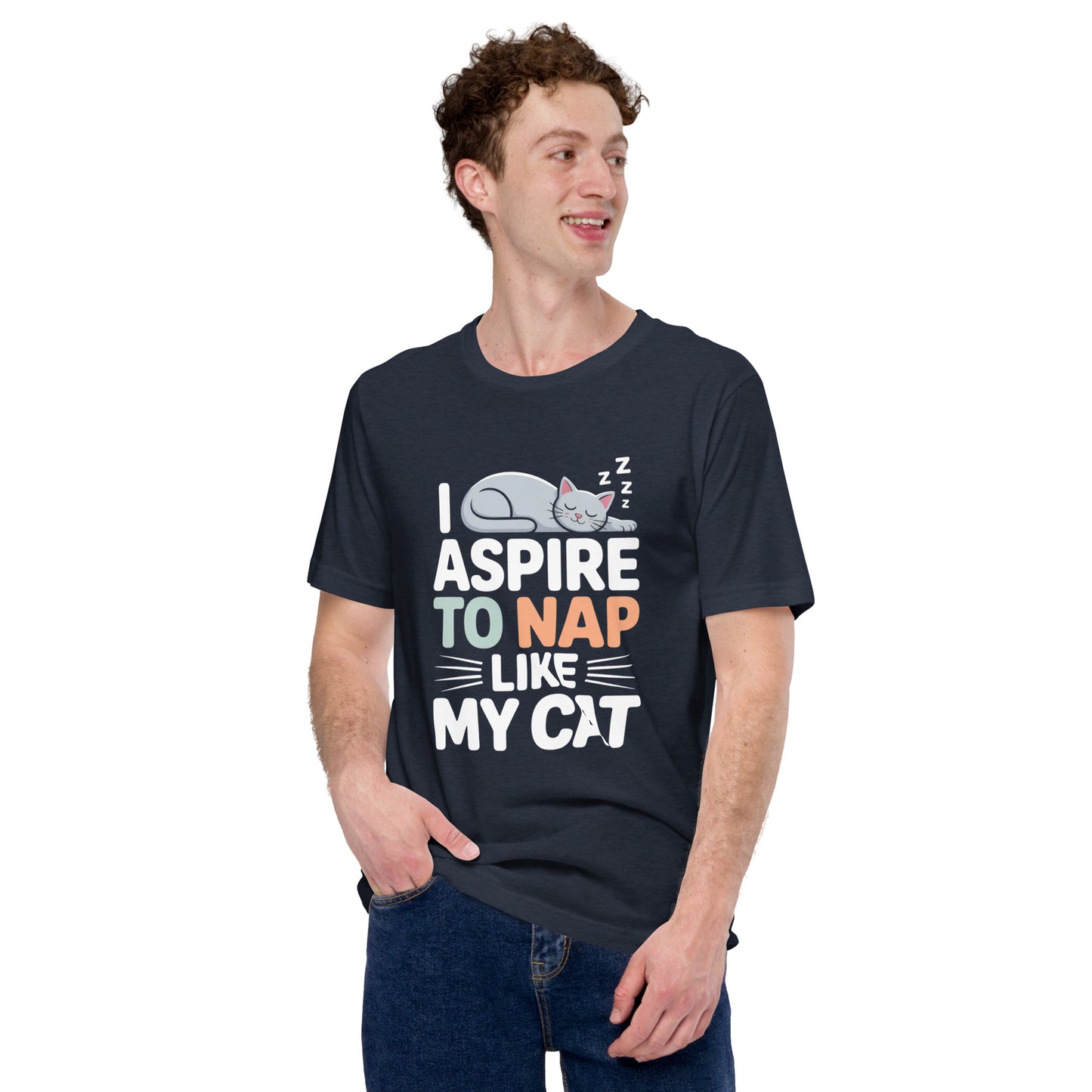 I Aspire to Nap Like My Cat unisex t-shirt