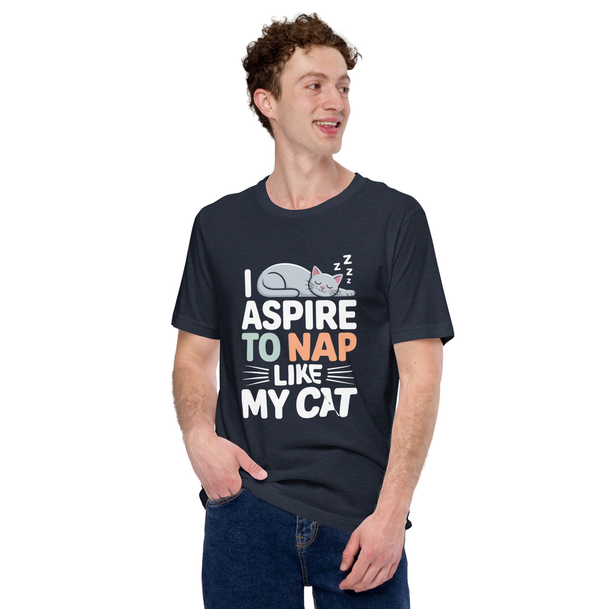 I Aspire to Nap Like My Cat unisex t-shirt