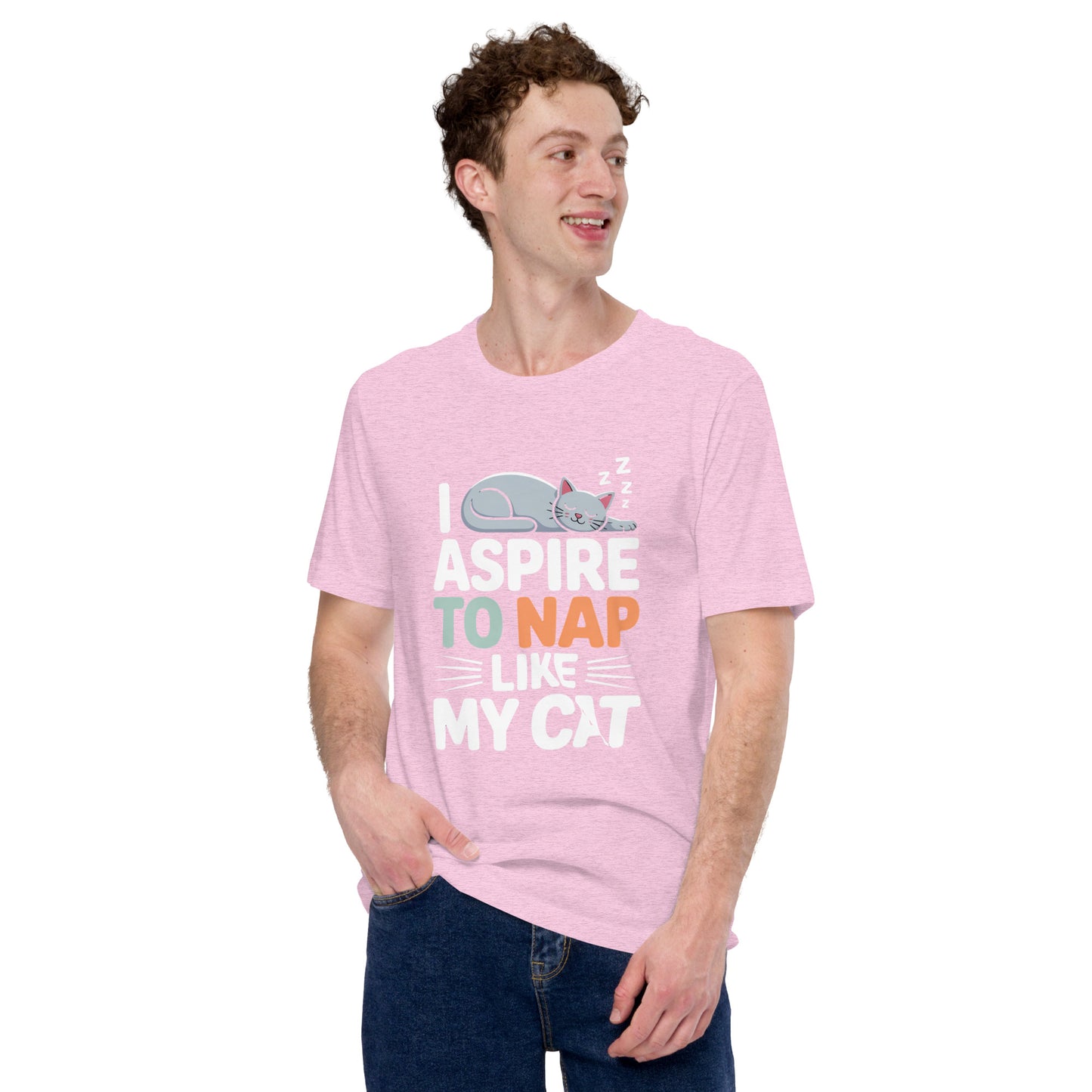 I Aspire to Nap Like My Cat unisex t-shirt