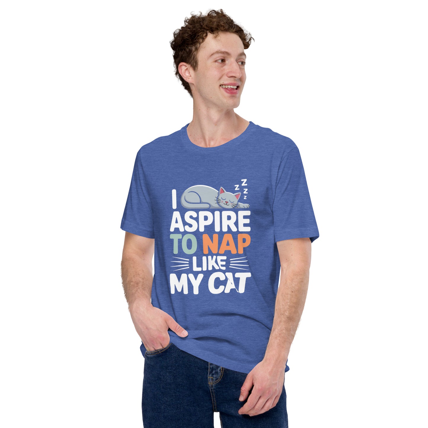 I Aspire to Nap Like My Cat unisex t-shirt