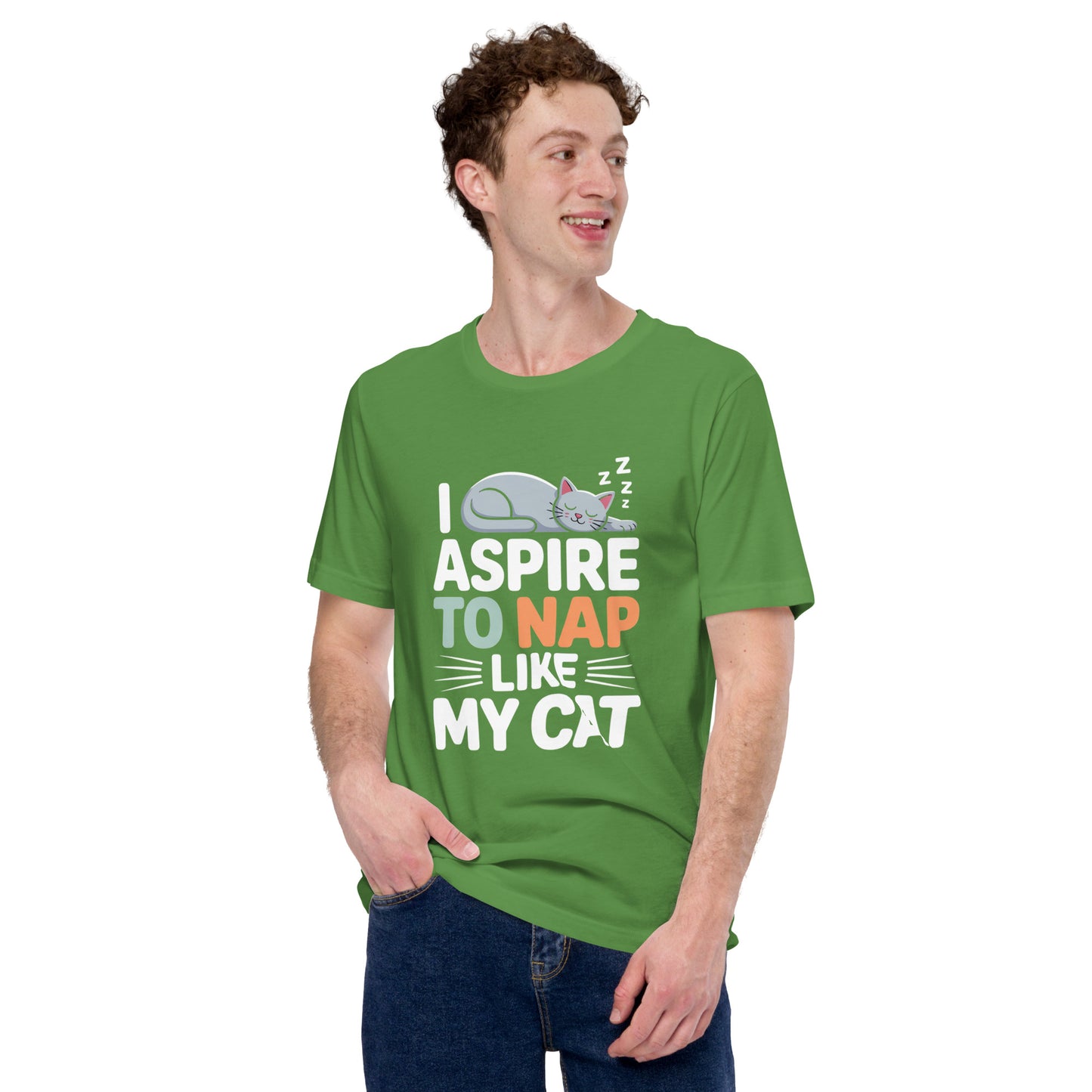 I Aspire to Nap Like My Cat unisex t-shirt