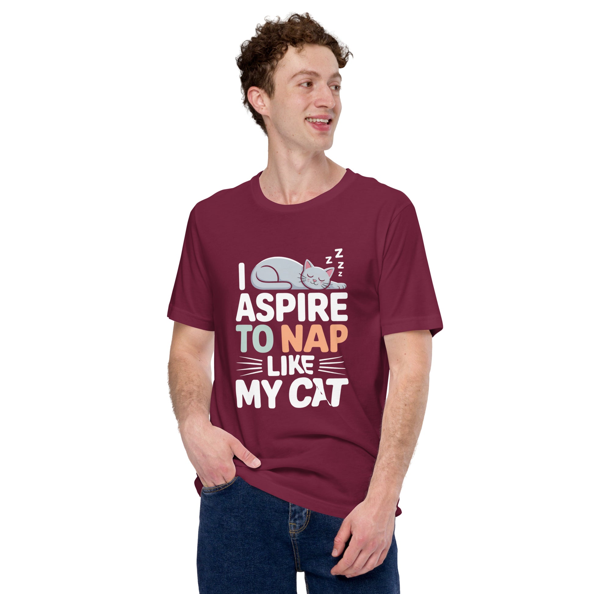 I Aspire to Nap Like My Cat unisex t-shirt