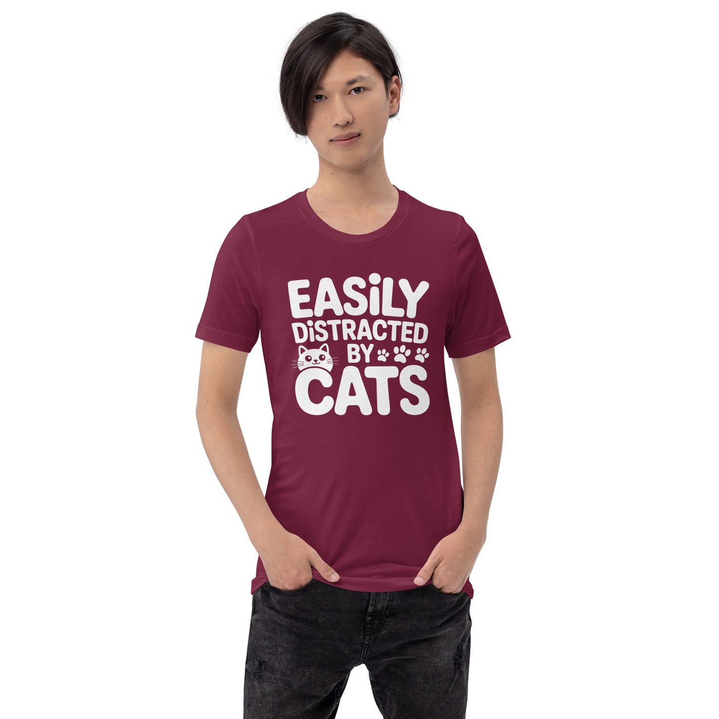 Easily Distracted by Cats unisex t-shirt