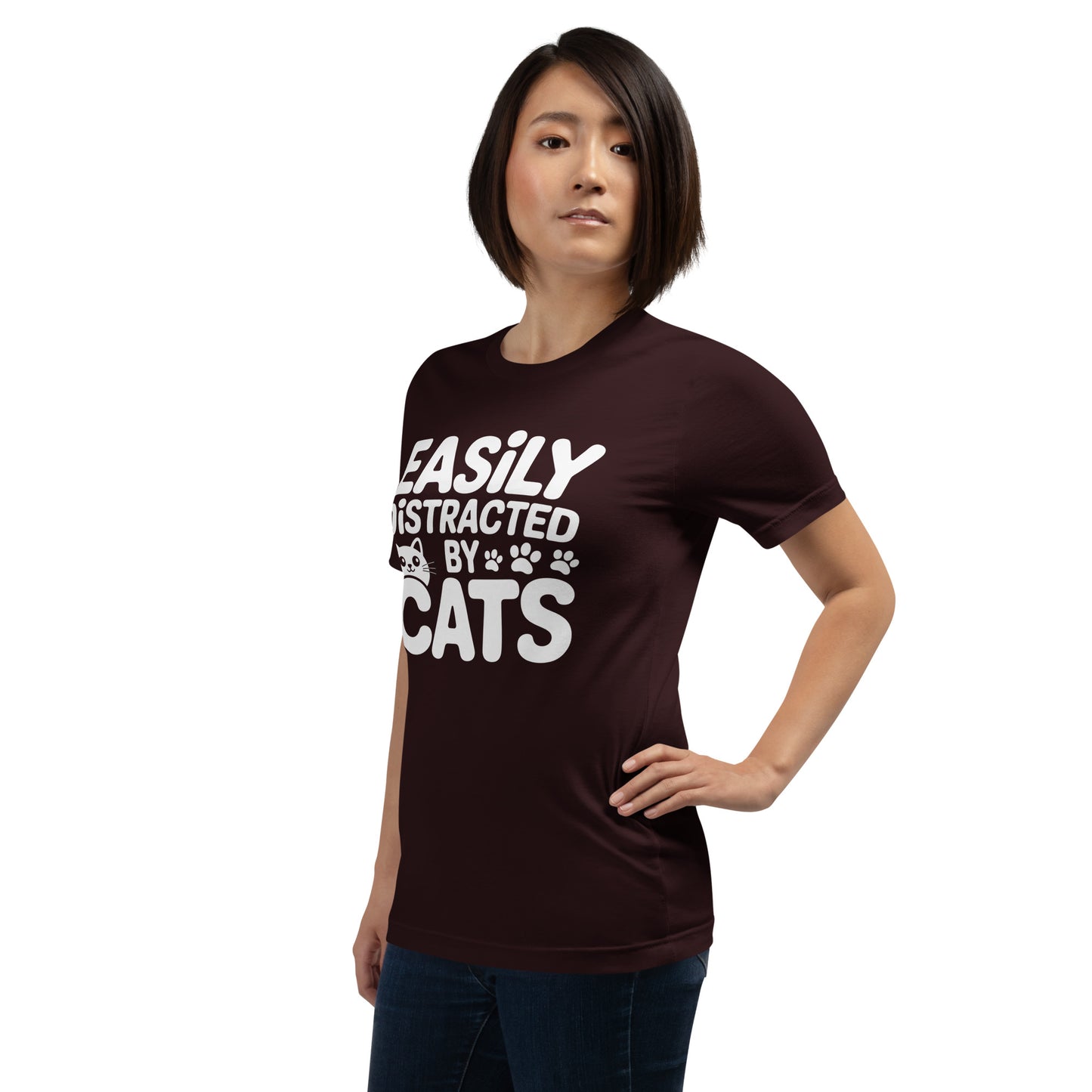 Easily Distracted by Cats unisex t-shirt