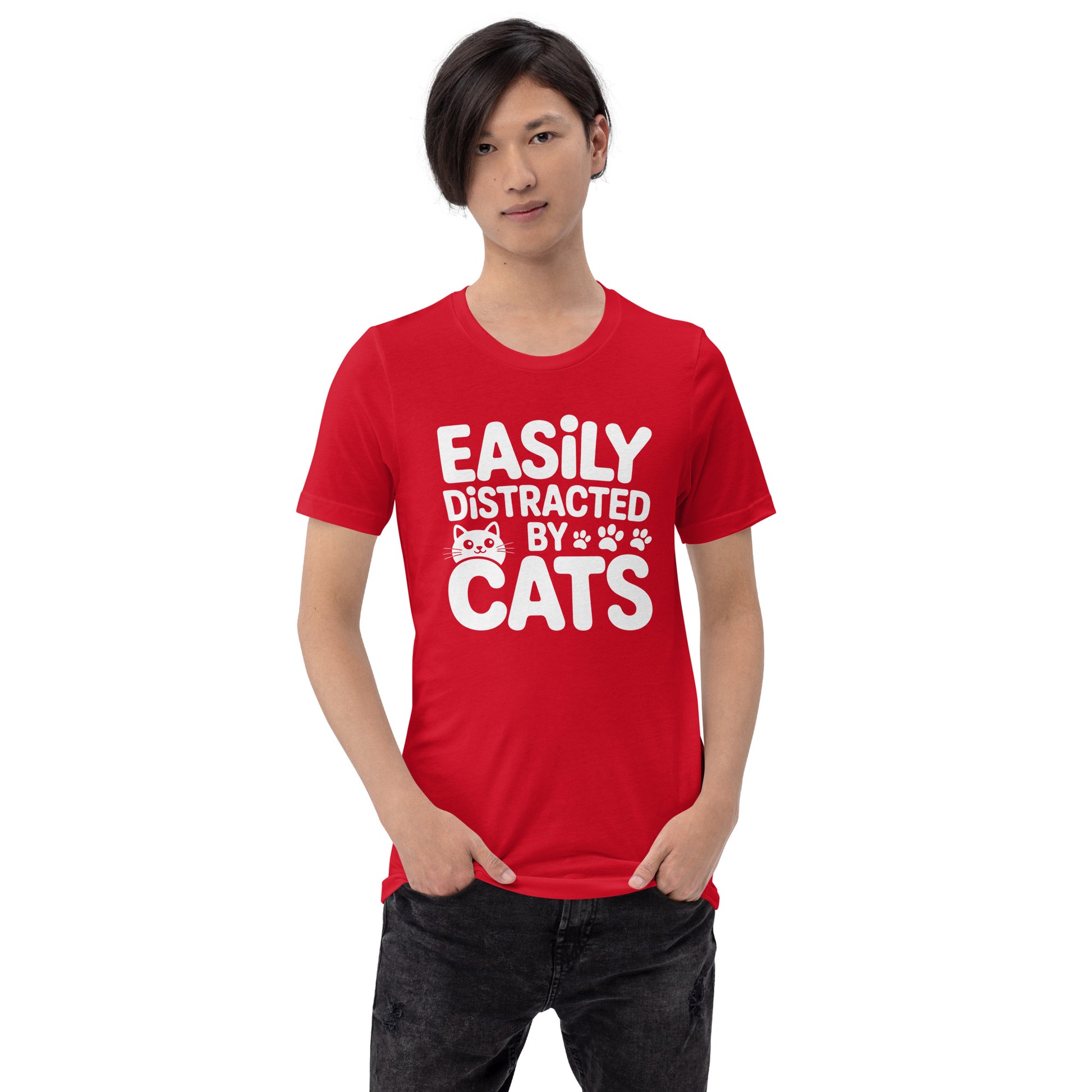 Easily Distracted by Cats unisex t-shirt