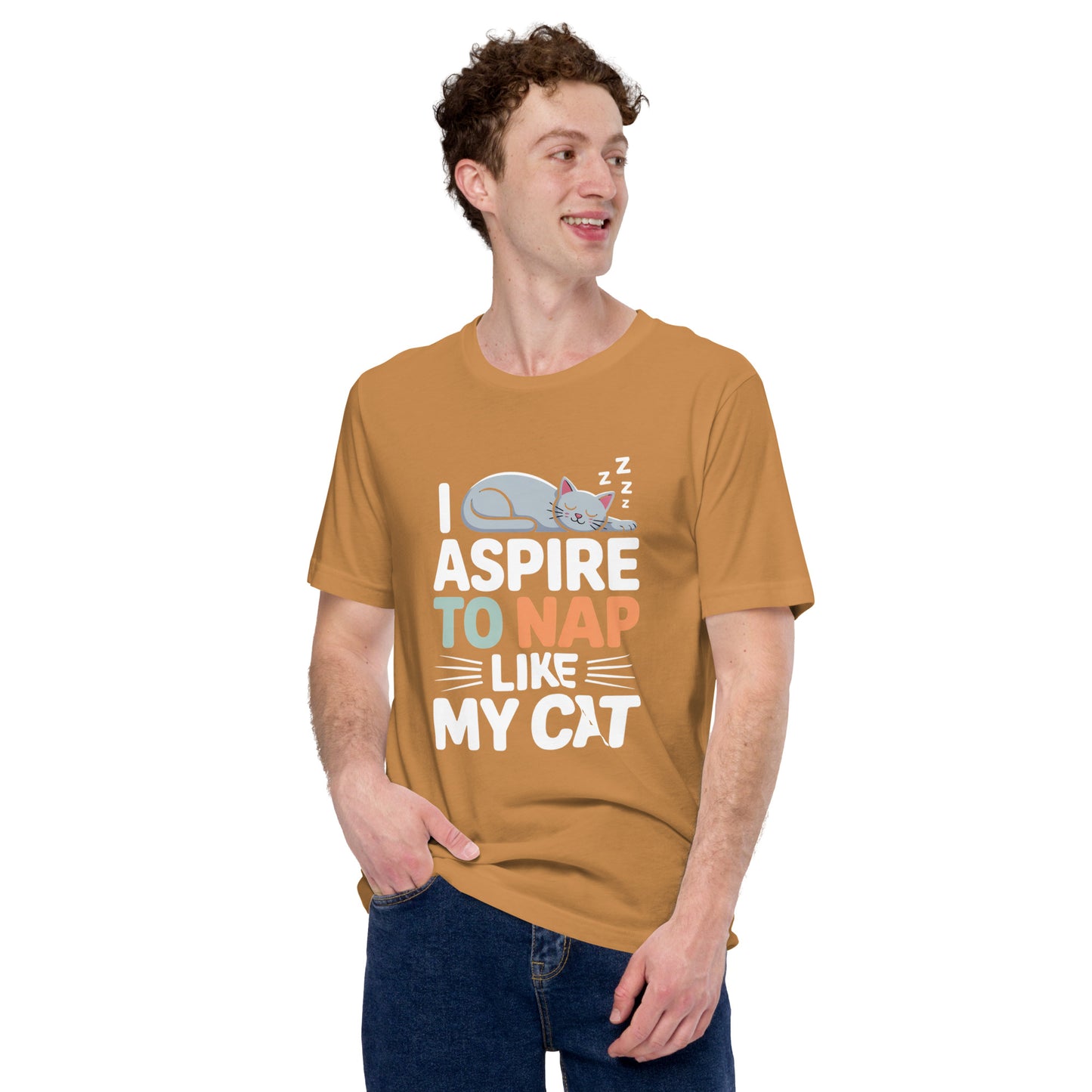I Aspire to Nap Like My Cat unisex t-shirt